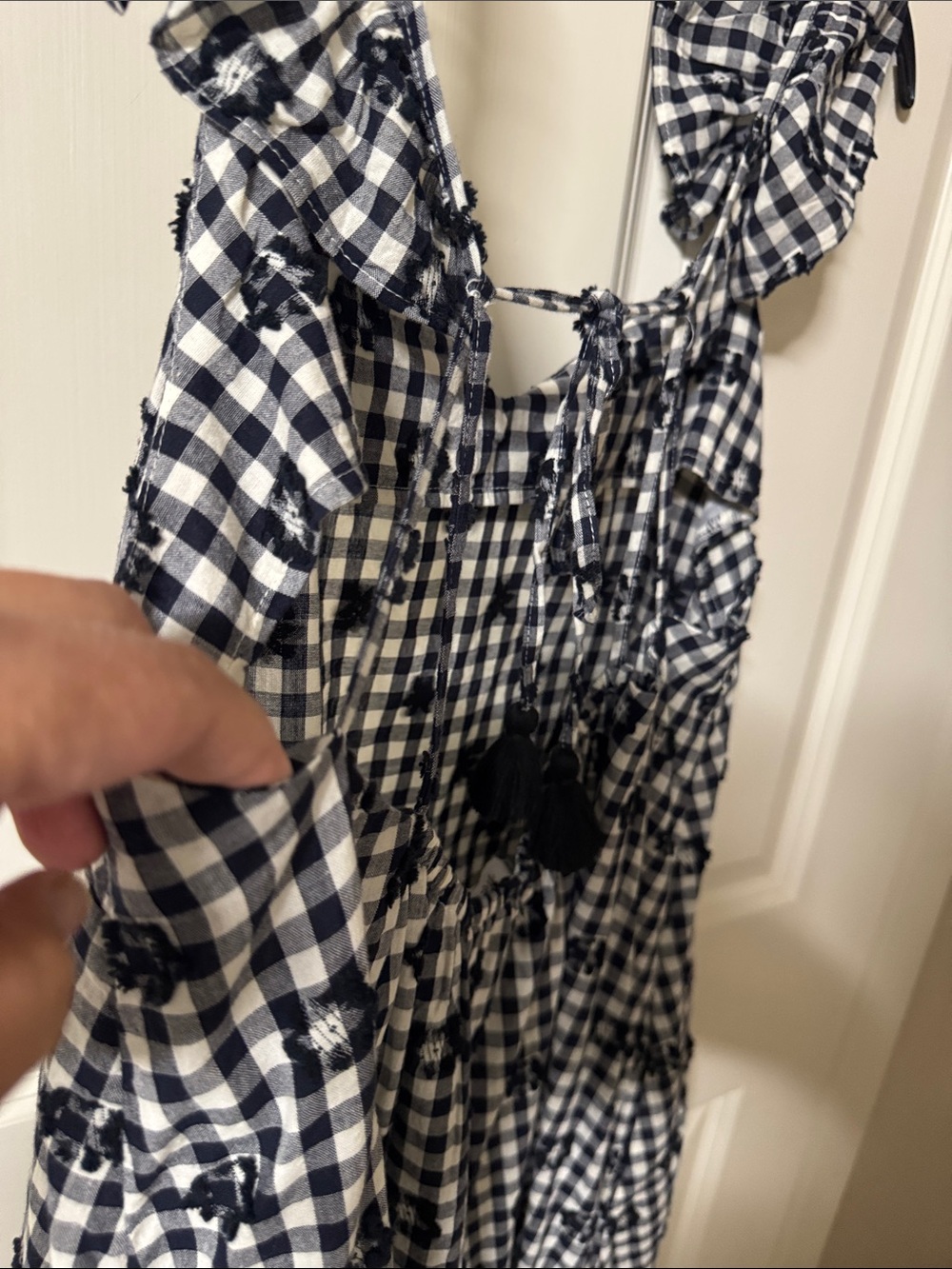 Madewell Black & White Gingham Maxi Dress with Ruffle Straps - Picture 10 of 10